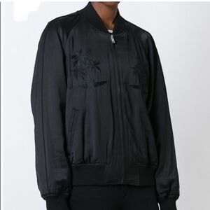 Aritzia Wilfred Free Black Bomber Jacket Embroidery Trees Size XXS